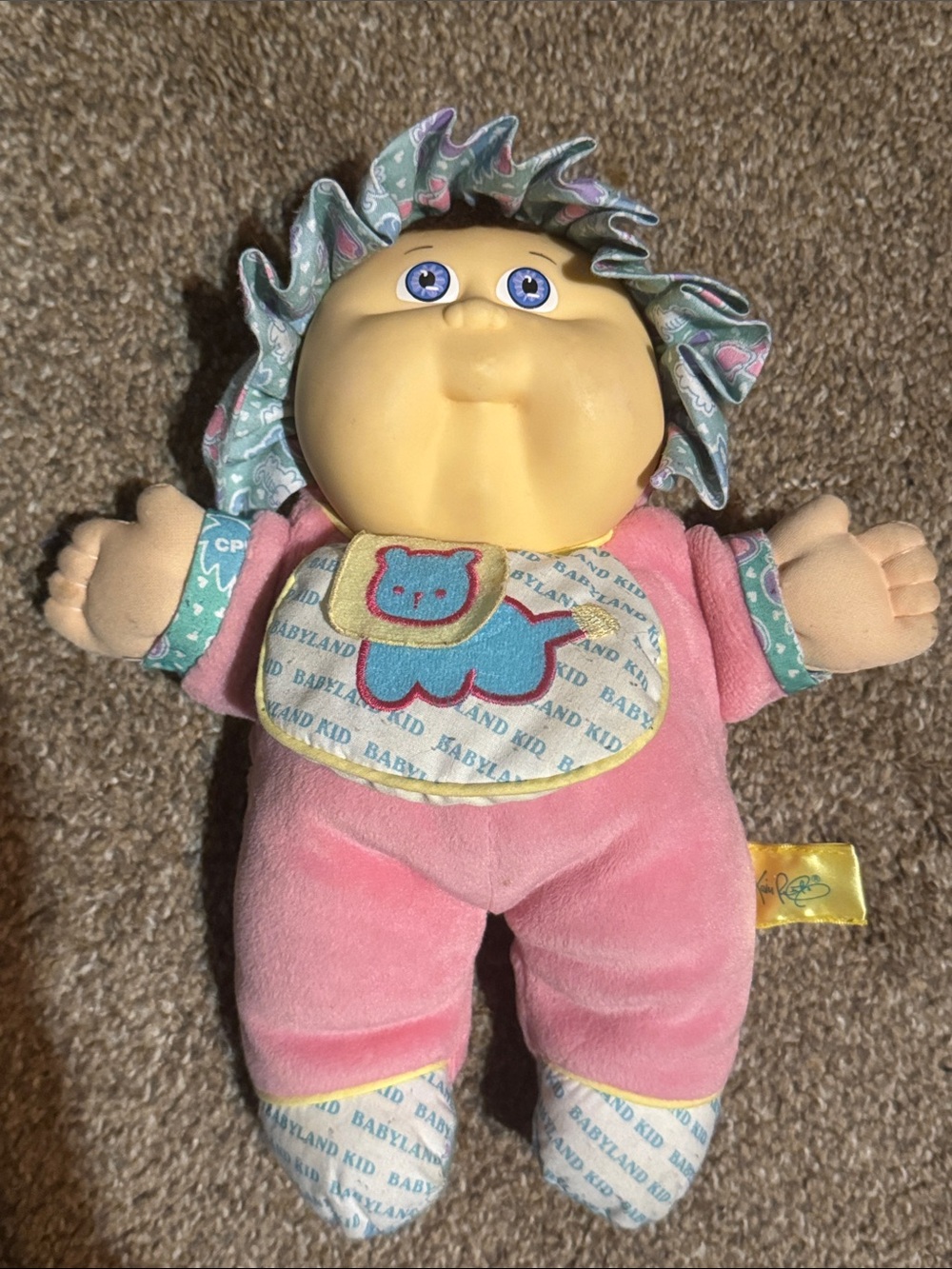 vintage 1988 Hasbro Babyland Kid Cabbage Patch doll Soft Body Toddler Squeak Toy